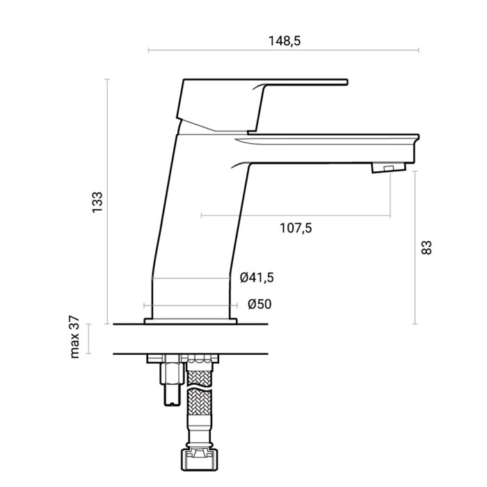 Miscelatore lavabo scarico automatico BREZZA