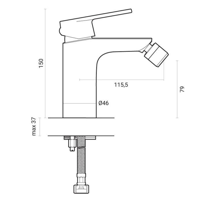 Miscelatore rubinetto bidet con piletta di scarico  Mod. Oceano