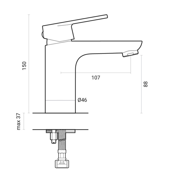 Miscelatore rubinetto lavabo Mod. Oceano