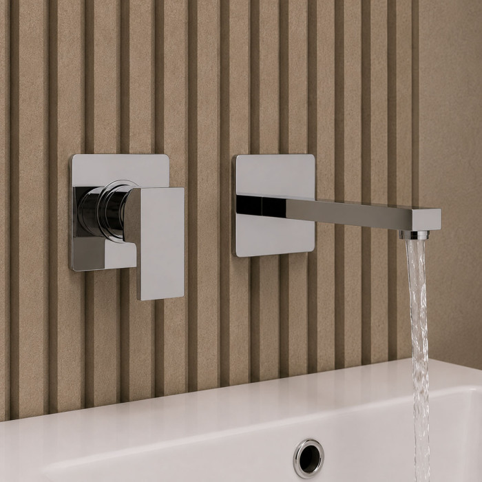 Miscelatore lavabo a muro con o senza piastra marca Piralla mod. Sorgente