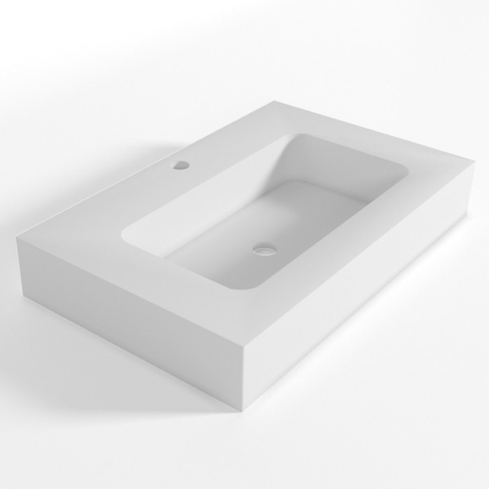 Lavabo bianco in marmoresina per bagno moderno