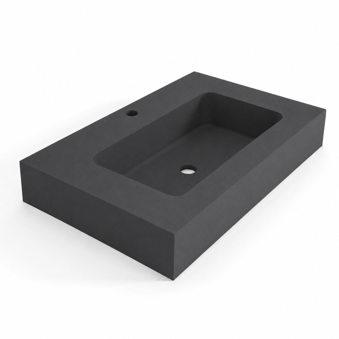 Top lavabo sospeso in marmoresina cm 80x50xh13 Antracite mod. Heavy