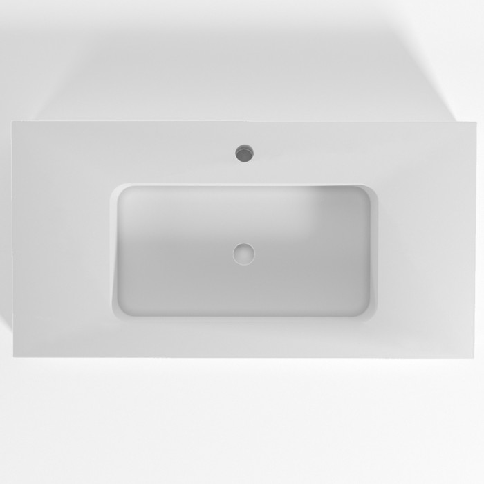Top lavabo sospeso in marmoresina cm 100x50xh13 Bianco Mod. Heavy