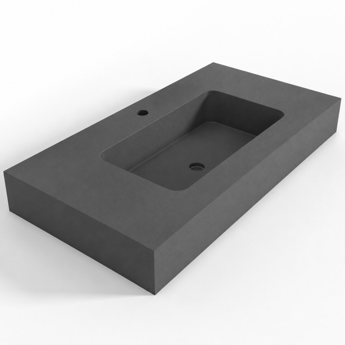 Top lavabo sospeso in marmoresina cm 100x50xh13 Antracite Mod. Heavy