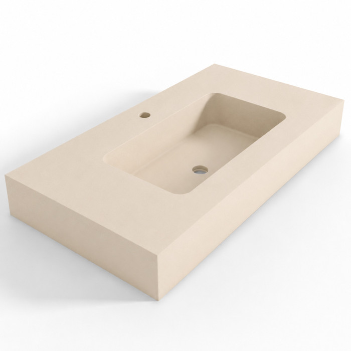 Top lavabo sospeso in marmoresina cm 100x50xh13 Sabbia Mod. Heavy