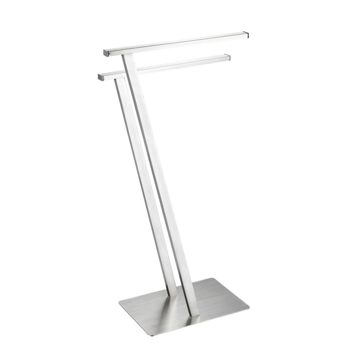 Piantana portasalviette a 2 bracci in acciaio inox finitura opaca mod. Evolution