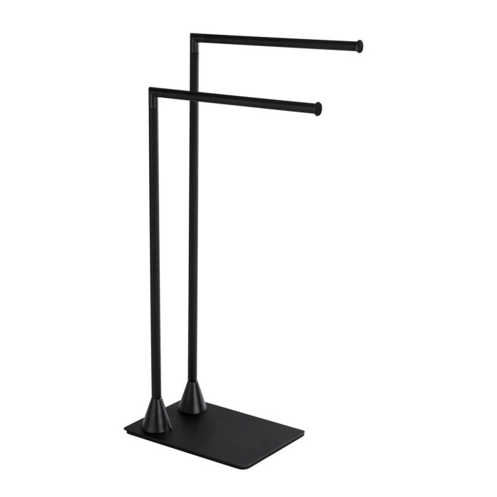 Piantana portasalviette a 2 bracci colore nero opaco mod. Tibet