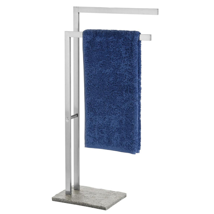 Piantana portasalviette 2 bracci acciaio inox satinato base poliresina mod. Granit
