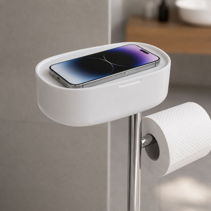 Portarotolo WC con porta smartphone LARK
