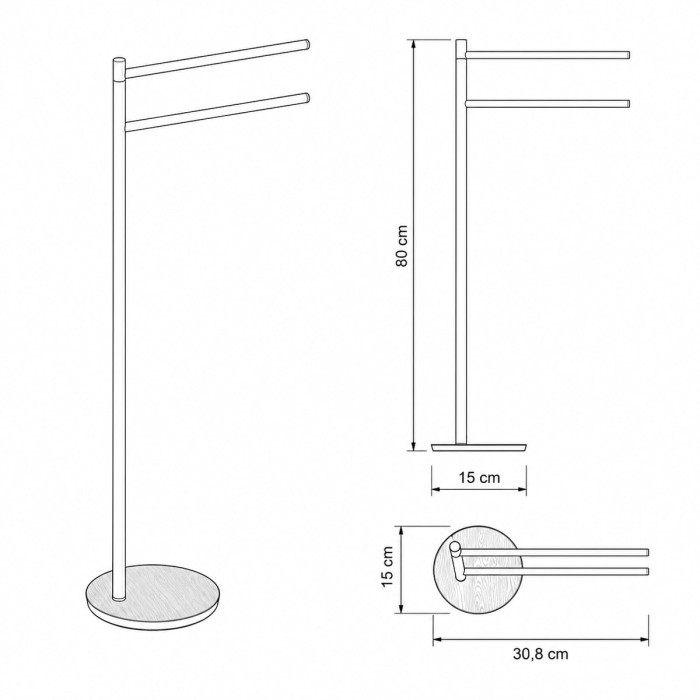 Piantana porta asciugamani lavabo in allumionio cromato mod. Hoop