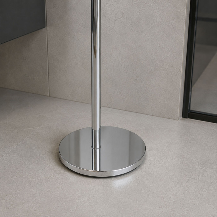 Piantana porta asciugamani lavabo in allumionio cromato mod. Hoop