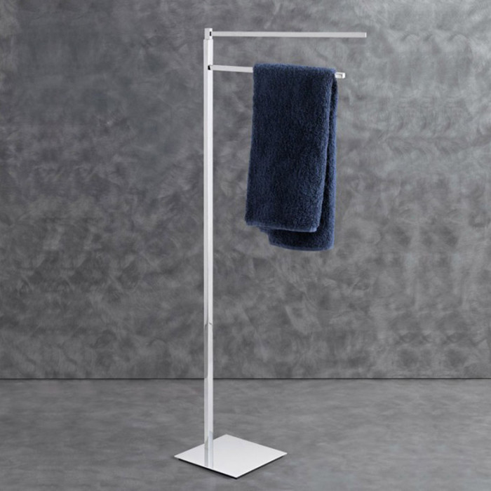 Piantana porta asciugamani lavabo in alluminio cromato mod. Nook