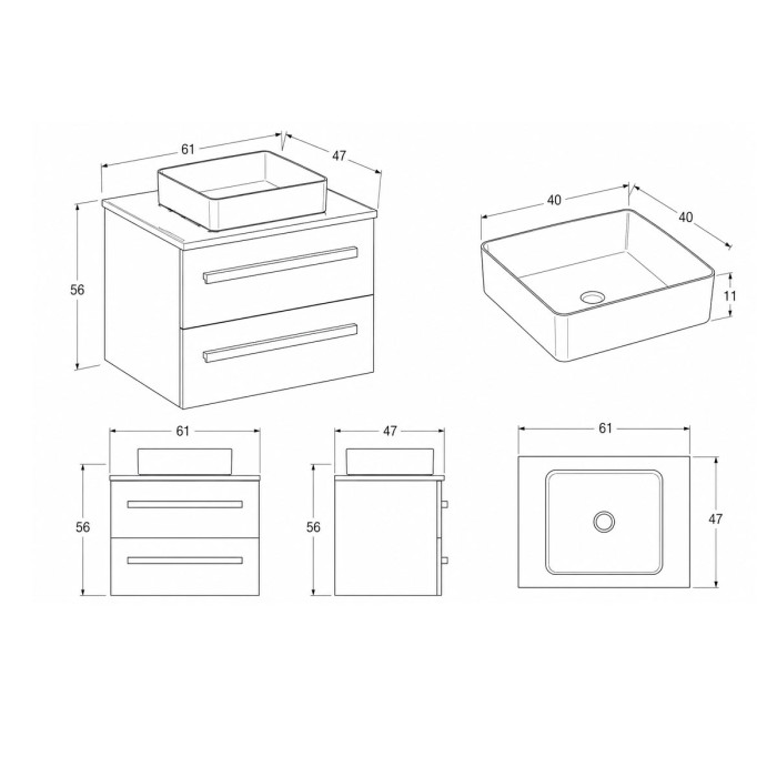 Mobile bagno Lirioa cemento bianco con cassetti soft close