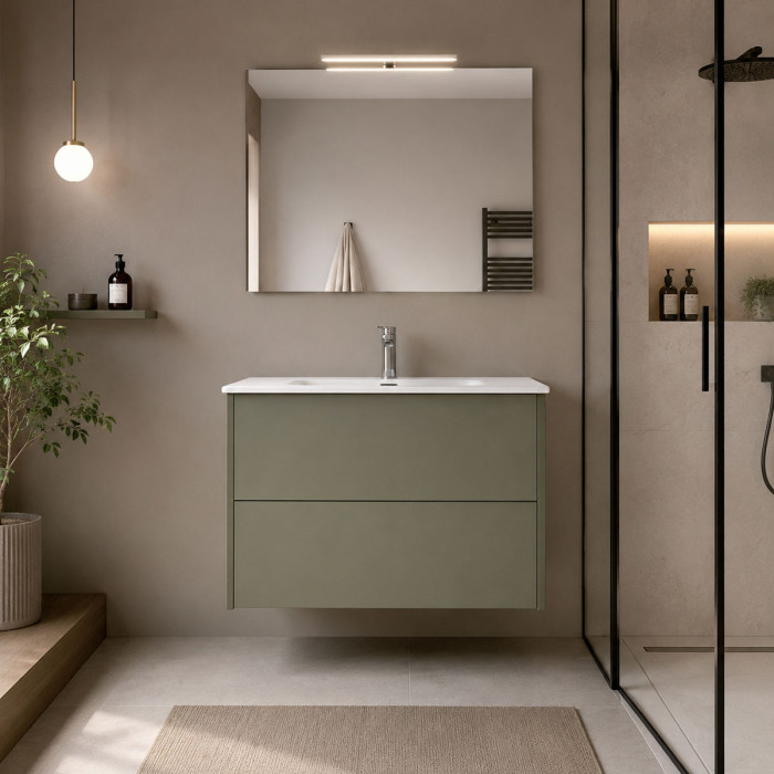 Mobile bagno sospeso Shape 80 cm verde oliva