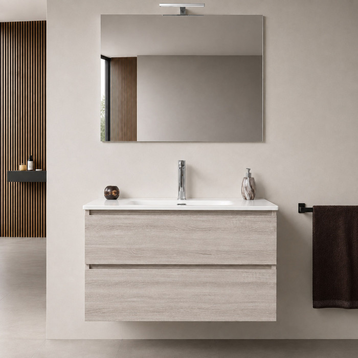 Mobile bagno sospeso Cloè 90 cm finitura Olmo