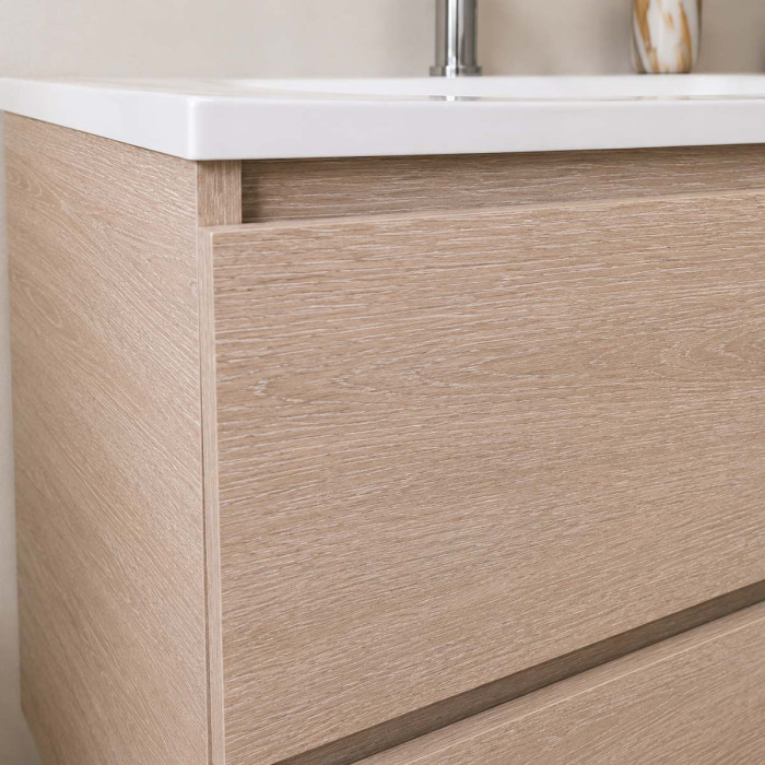Mobile Cloè con lavabo in ceramica bianco lucido