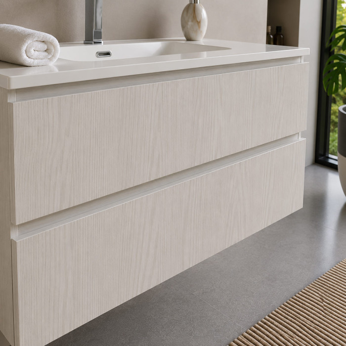 Mobile Cloè con lavabo in ceramica bianco lucido