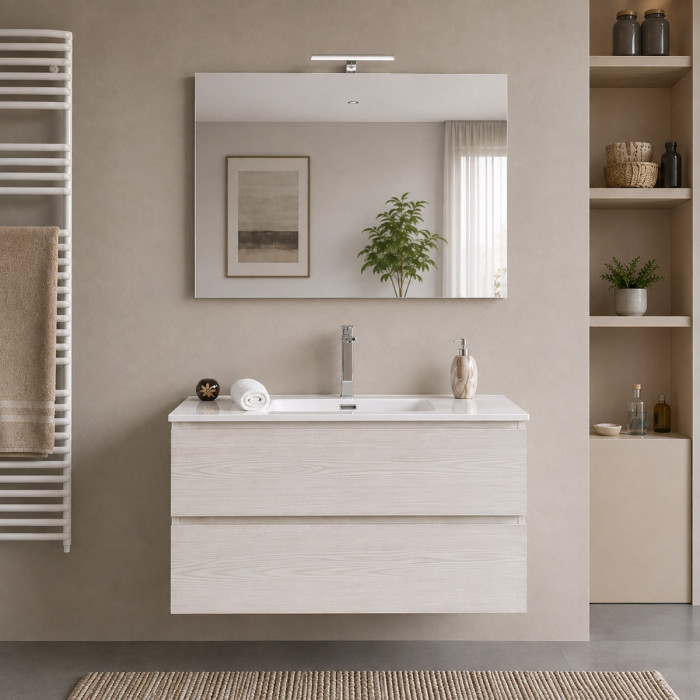 Mobile bagno sospeso Cloè 60 cm Frassino Moirè