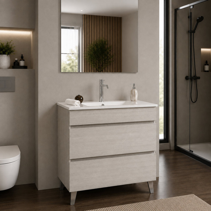 Mobile bagno Musa 100 cm Frassino Moirè completo