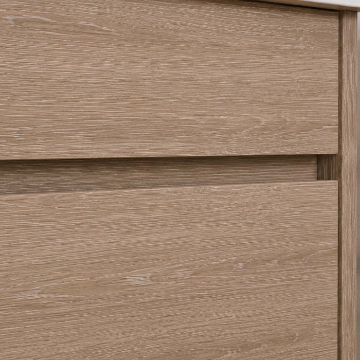 Dettaglio finitura Rovere effetto legno naturale Mobile Bagno a terra 80 cm