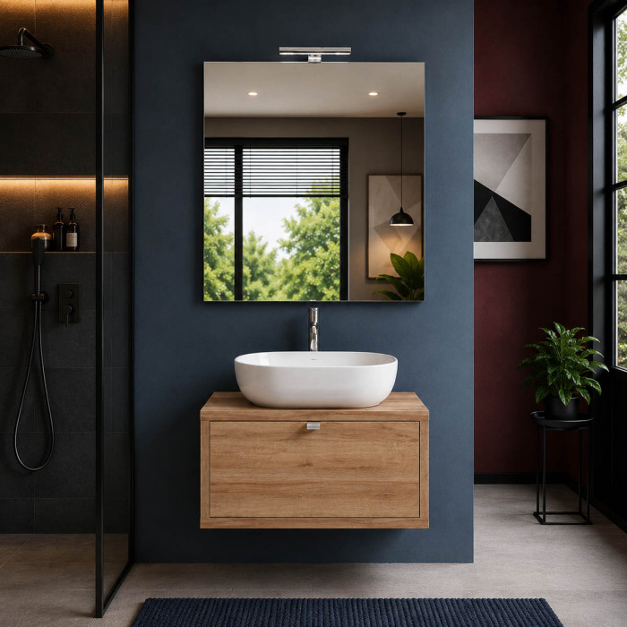 Mobile bagno sospeso Domus 80 cm Rovere Farnia