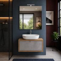 Mobile bagno sospeso Domus 80 cm finitura scura