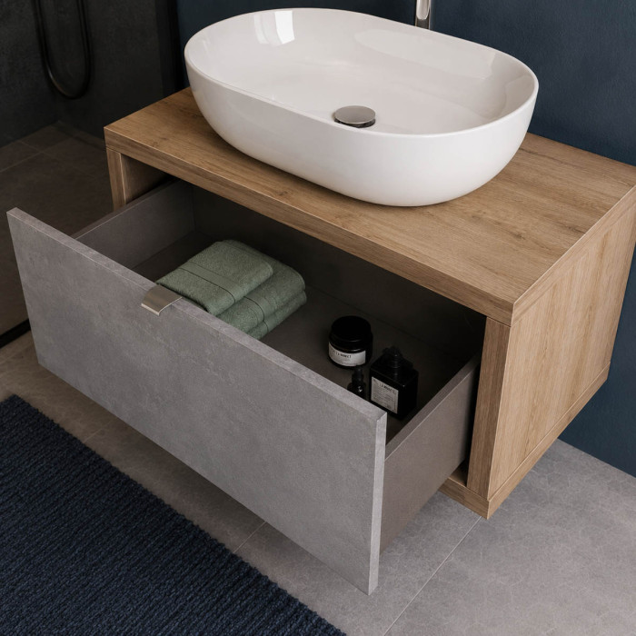Mobile bagno moderno con cassetto soft-close