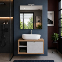Mobile bagno Domus 80 cm con ripiano finitura chiara
