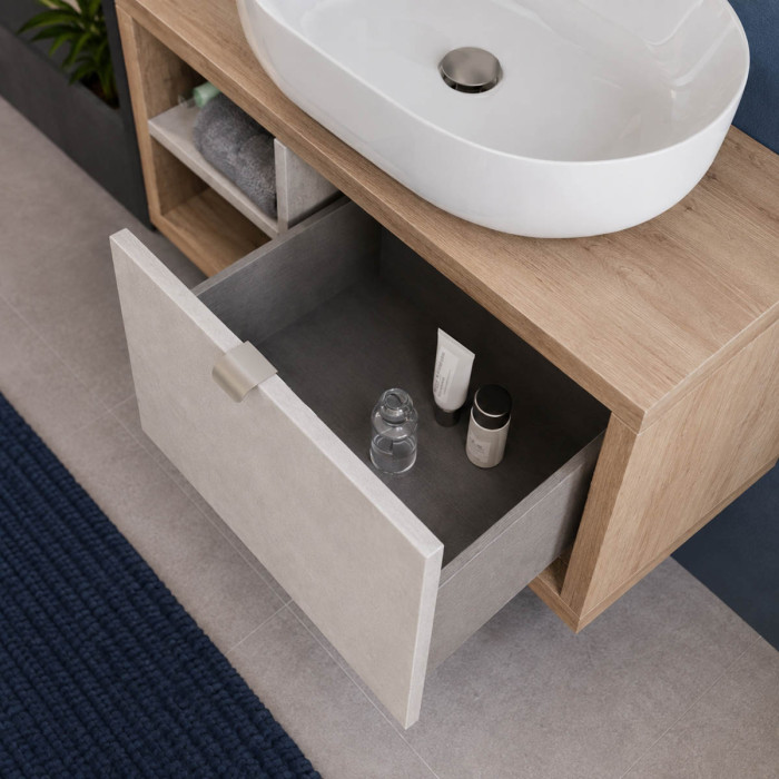 Mobile Domus con cassetto soft-close e vano a giorno