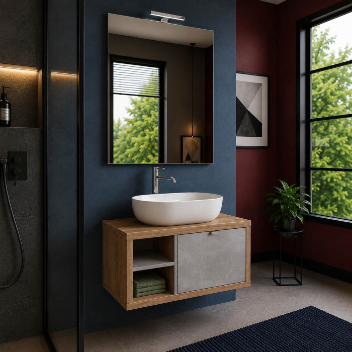 Composizione Domus con mobile e lavabo Made in Italy