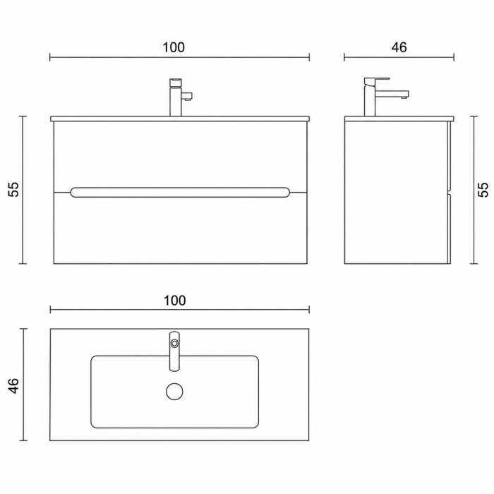 Arredo bagno KEN 100 cm bianco opaco Made in Italy Yellowshop