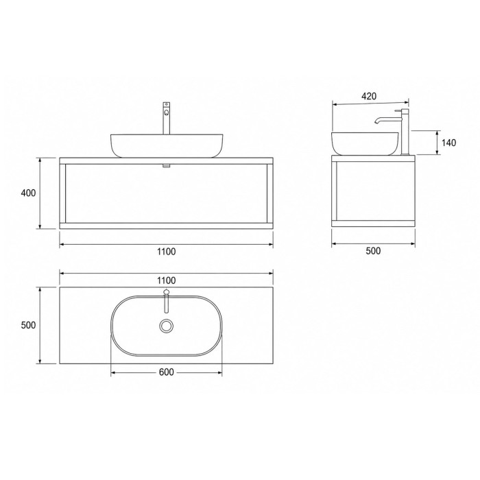 Mobile bagno moderno DOMUS 110 cm effetto legno farnia