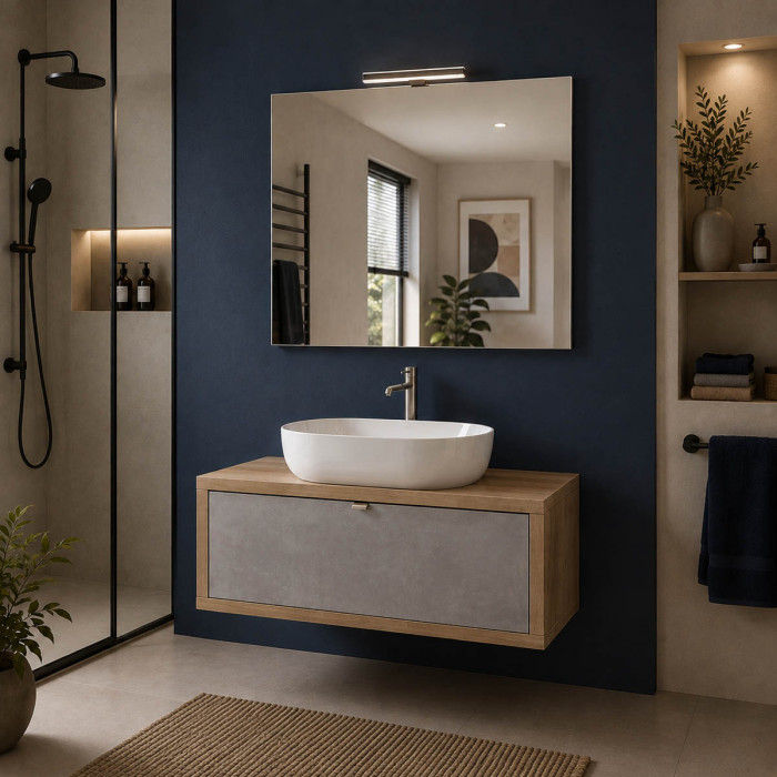 Mobile bagno sospeso DOMUS 110 cm con lavabo da appoggio