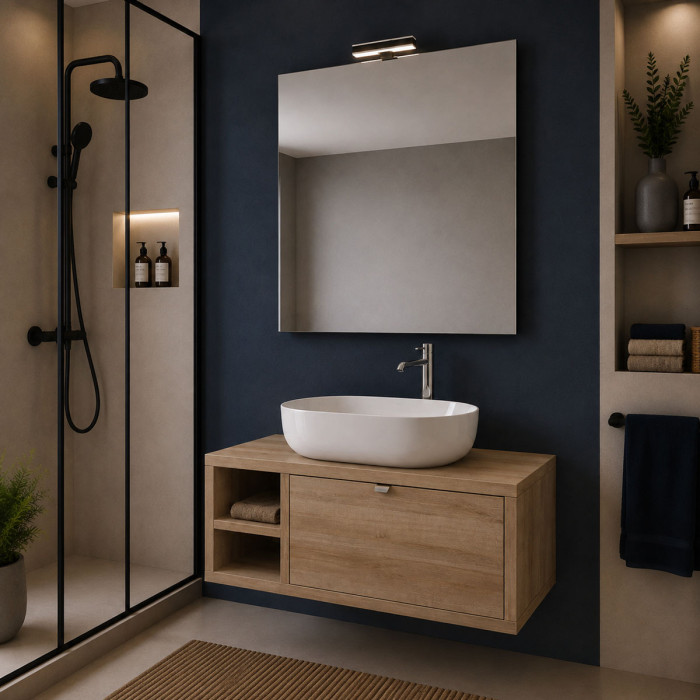 Mobile bagno DOMUS 110 cm con specchio e applique LED