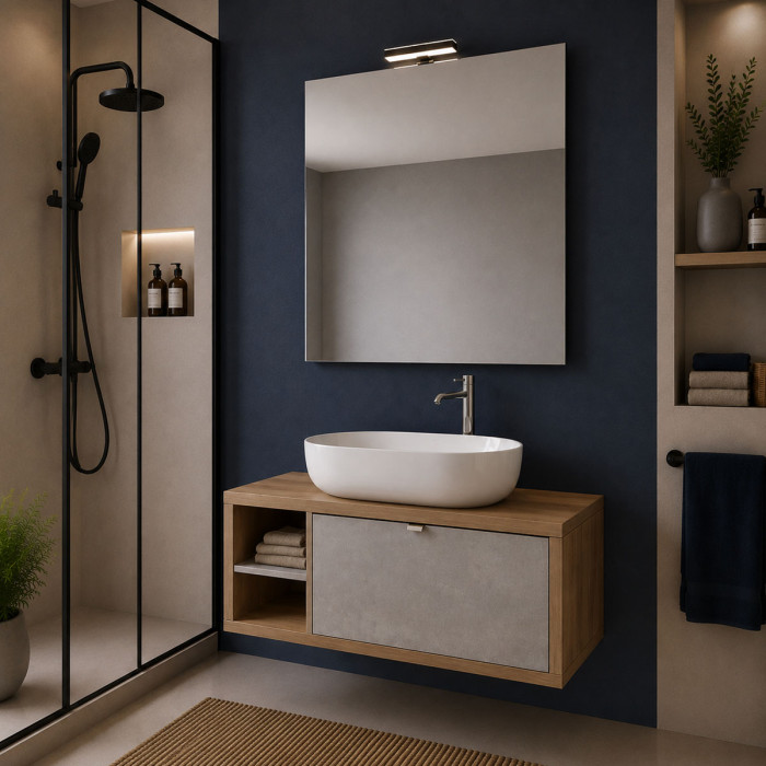 Mobile bagno DOMUS 110 cm rovere farnia vista frontale