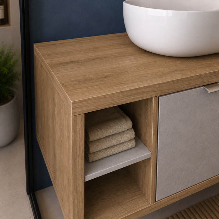 Arredo bagno DOMUS 110 cm rovere farnia Made in Italy Yellowshop