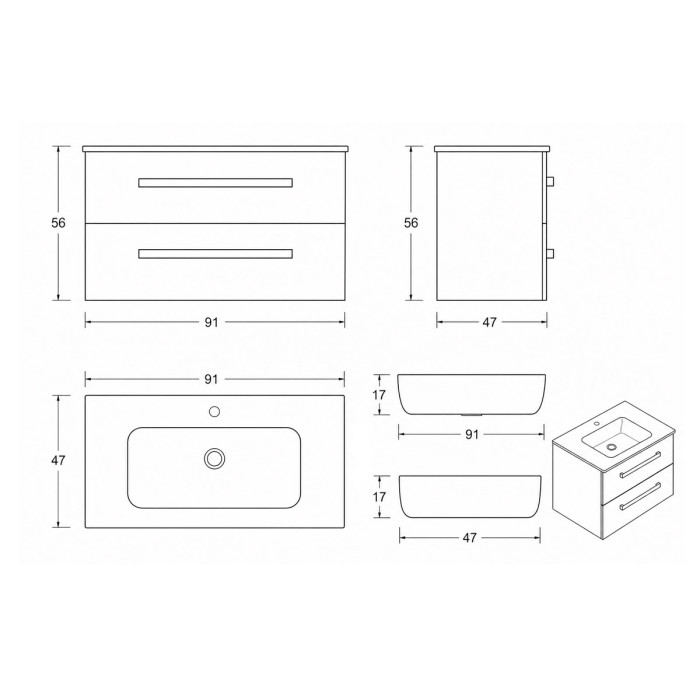 Arredo bagno LIRIO 90 cm cemento chiaro Made in Italy Yellowshop