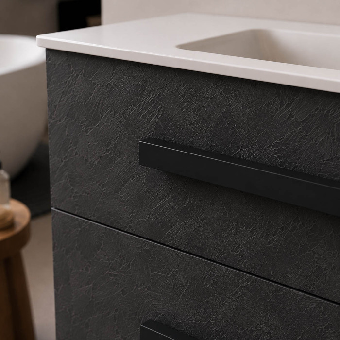 Mobile bagno LIRIO 90 cm cemento scuro con lavabo integrato