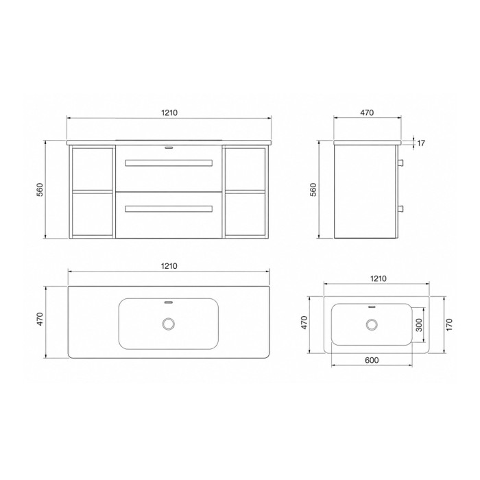 Arredo bagno sospeso LIRIOC 120 cm effetto cemento chiaro tortora Made in Italy Yellowshop