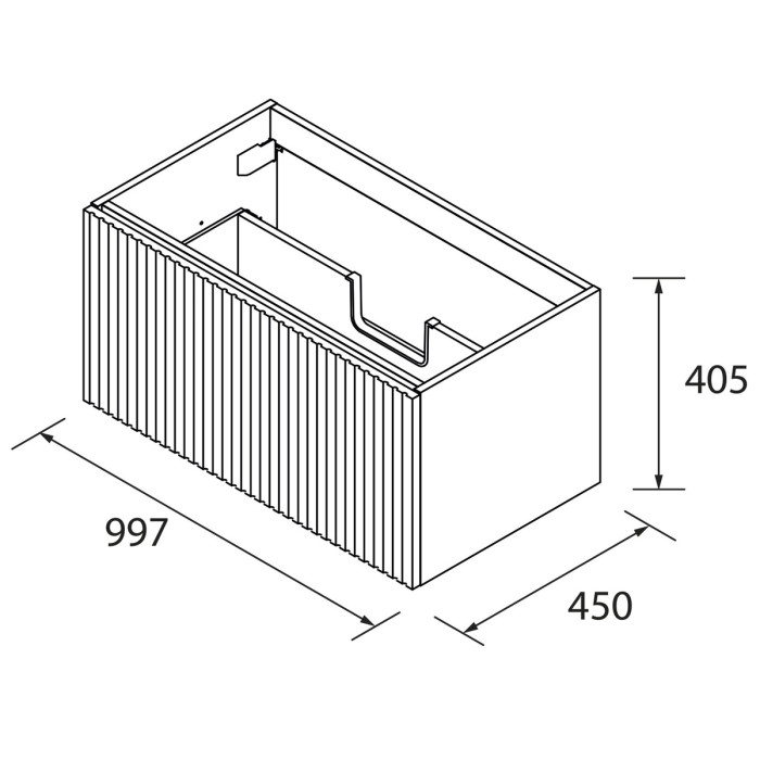 Mobile bagno moderno 100 cm Noce Maya con lavabo