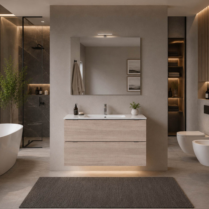 Composizione bagno ANDRÈ 120 cm finitura Tranché Miele