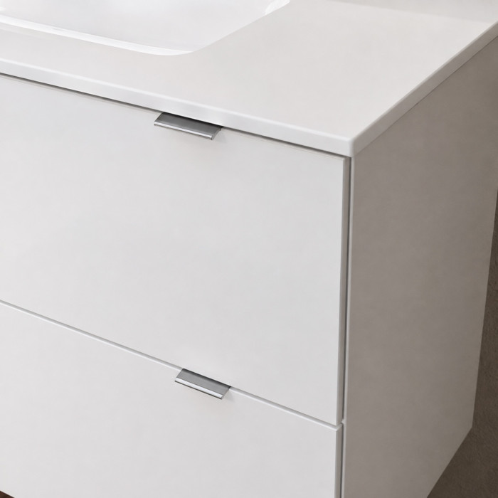 Mobile bagno moderno 90 cm bianco lucido con lavabo