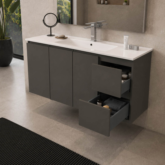 Dettaglio cassetti mobile bagno GIULIA 100 cm talpa