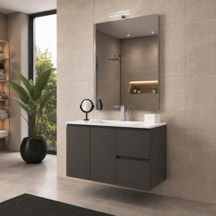 Mobile bagno moderno 80 cm talpa con ante e cassetti