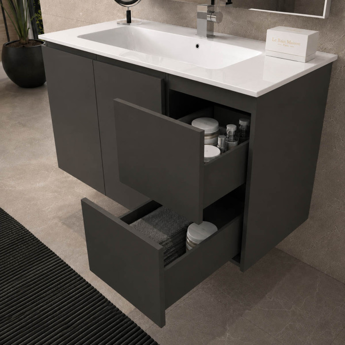 Mobile bagno GIULIA 80 cm talpa con 2 ante e 2 cassetti