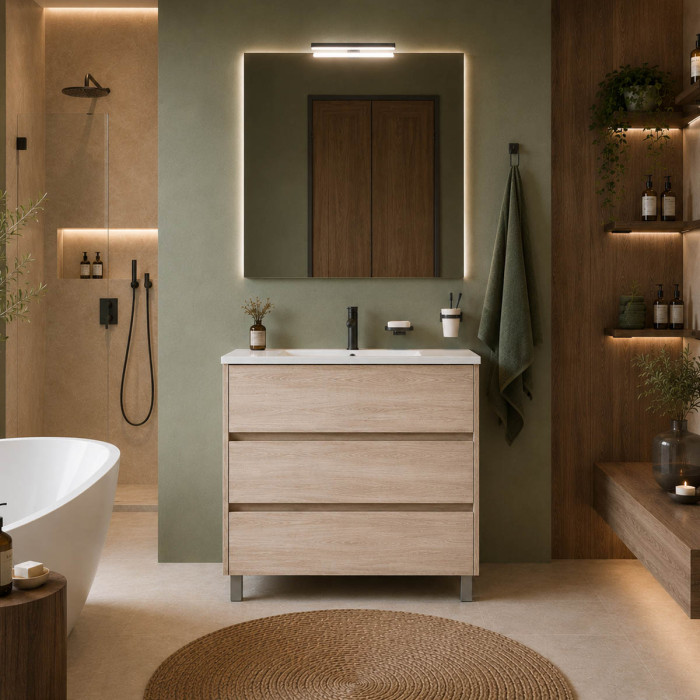 Arredo bagno moderno ARENYS 80 cm rovere caledonia