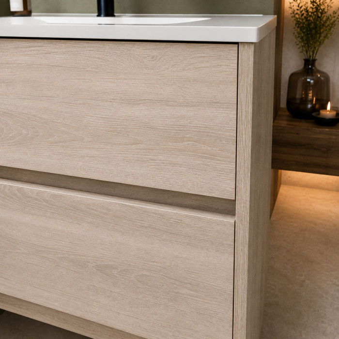 Dettaglio superficie mobile bagno ARENYS rovere caledonia