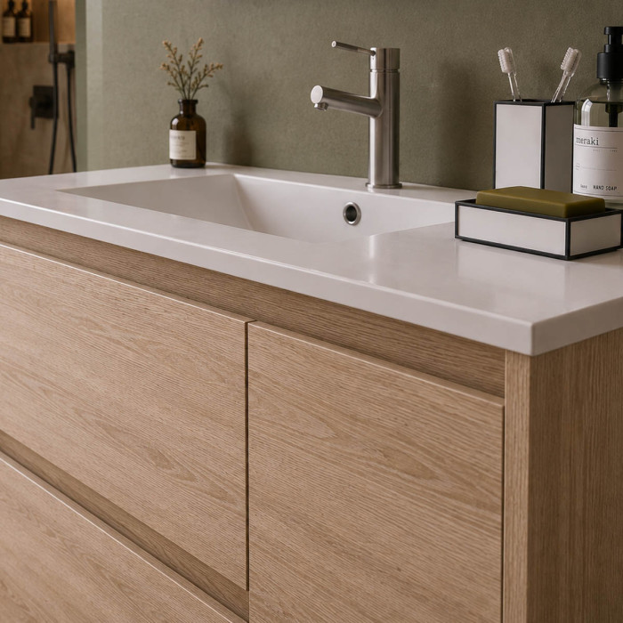 Mobile bagno ARENYS 85 cm effetto legno Caledonia