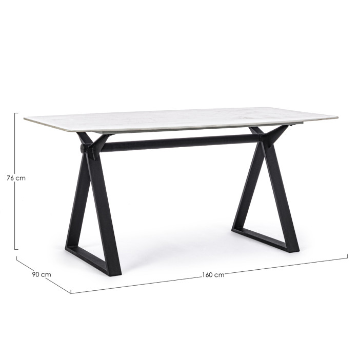 Tavolo da pranzo BLANCO 160 cm marmo bianco e nero