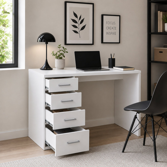 Scrivania moderna EASY 110 cm bianca